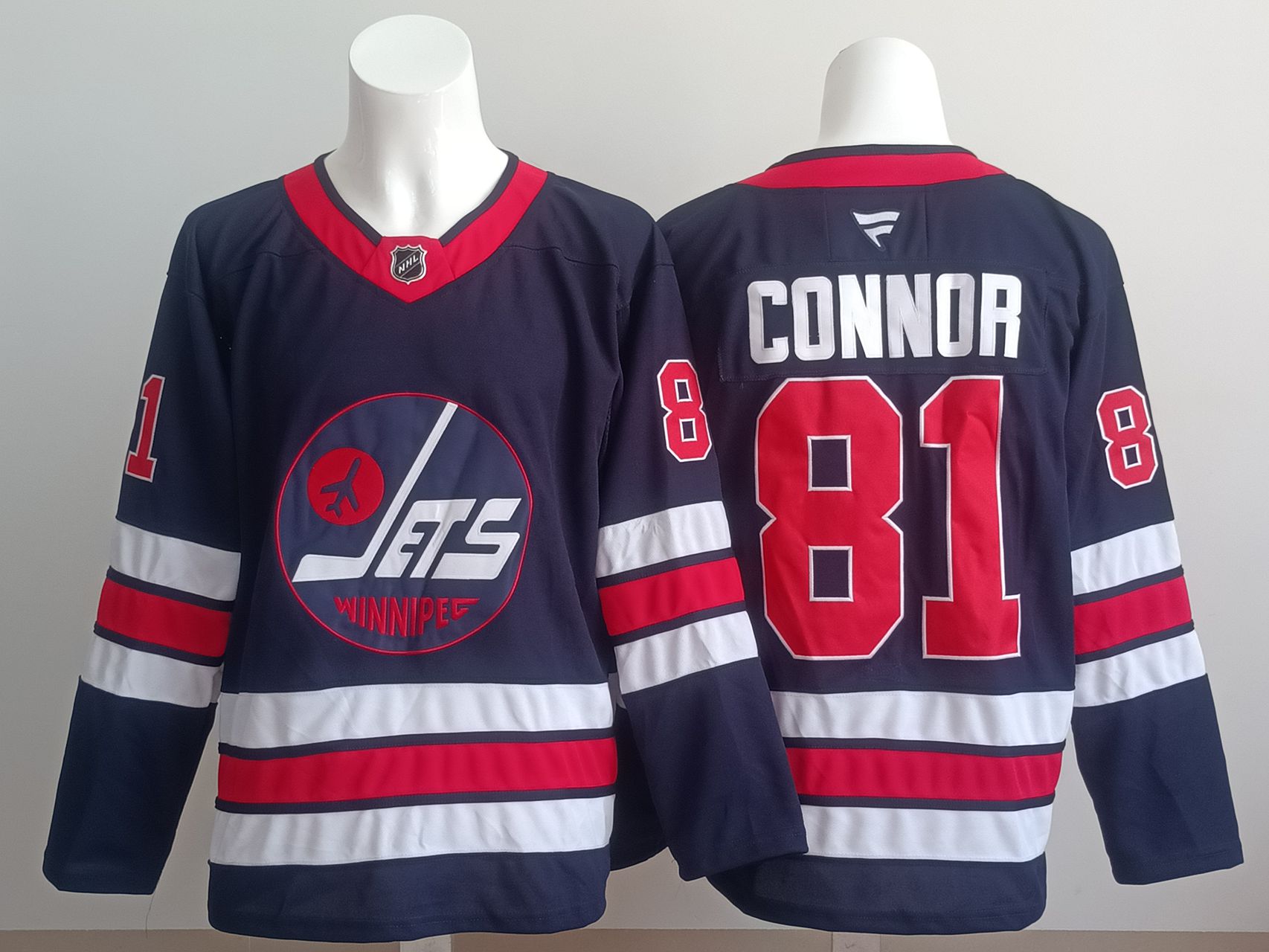 Men 2025 Winnipeg Jets #81 Connor Blue Fanatics Home Premium NHL Jersey style 1